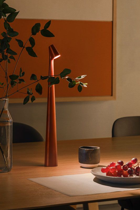 AuraStem rechargeable LED table lamp with minimalist ambient light design