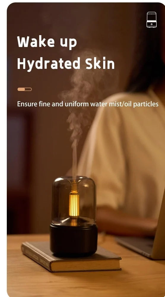 Benefits of CandleGlow candlelight humidifier, hydrates the skin and helps skin health