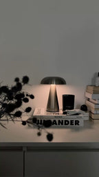 HushLight™ Luxury Gold Mushroom LED Table Lamp – Rechargeable Ambient Bedside Light