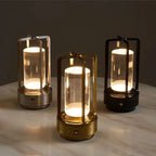 GlassLite™ Modern LED Lantern Table Lamp – Minimalist Ambient Bedside Light