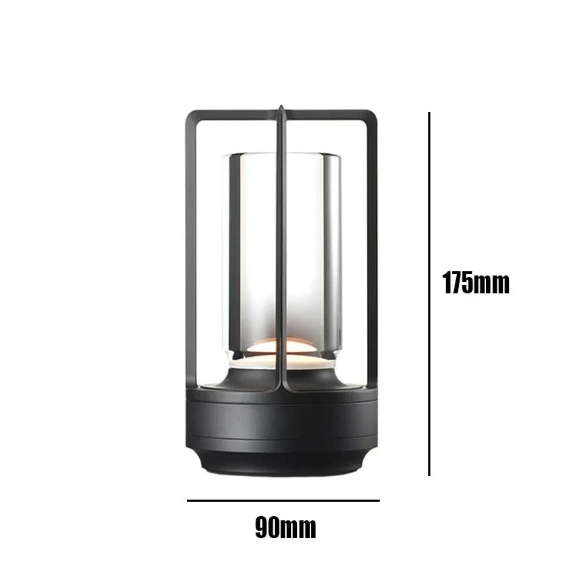 GlassLite™ Modern LED Lantern Table Lamp – Minimalist Ambient Bedside Light