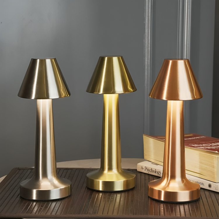 Argent™ Cordless Rechargeable LED Table Lamp™ – Modern Brushed Copper Touch Dimmable Bedside & Ambient Light