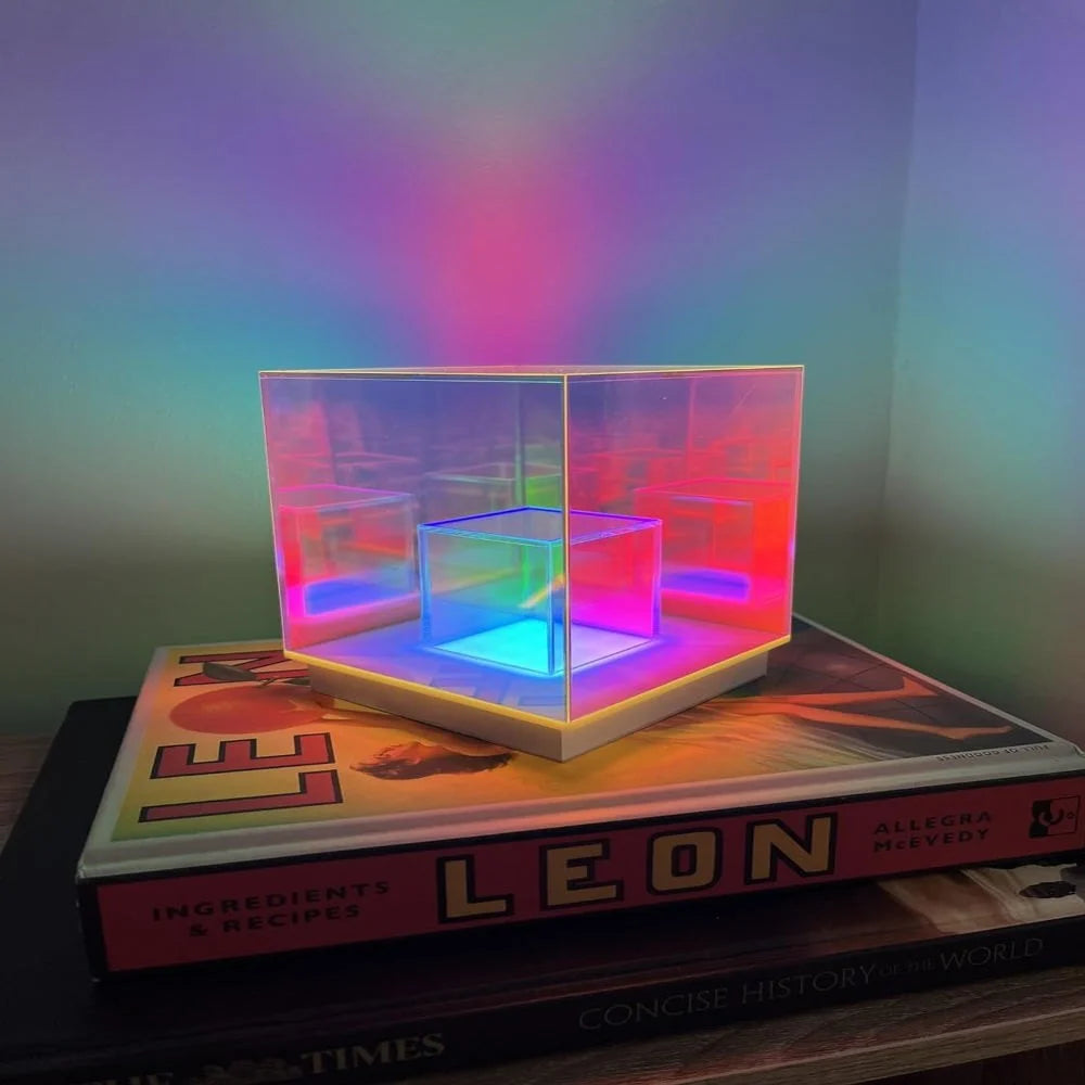 InfineCube Infinity Prism RGB Lamp – Optical Color Changing LED Cube Light for Modern Home Décor