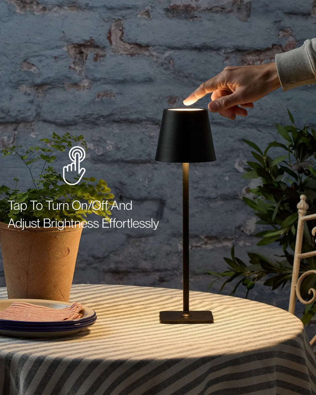 Sage™  Modern Black LED Table Lamp – Minimalist Bedside Light with Fabric Shade, Warm Ambient Desk Lamp for Bedroom & Living Room