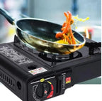 FlameGo™ + Portable Butane Gas Stove – Compact Camping Stove with Auto Ignition & Safety Lock