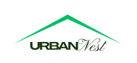 Logo of Urban Nest with green and black text on a white background