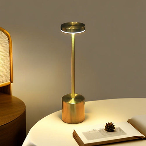 VelvetGlow rechargeable LED table lamp with touch control with metal body