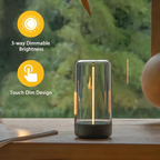 FilamentLite™  Cordless Glass LED Table Lamp – Rechargeable Ambient Light with Warm Glow