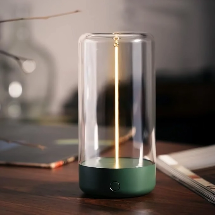 FilamentLite™  Cordless Glass LED Table Lamp – Rechargeable Ambient Light with Warm Glow
